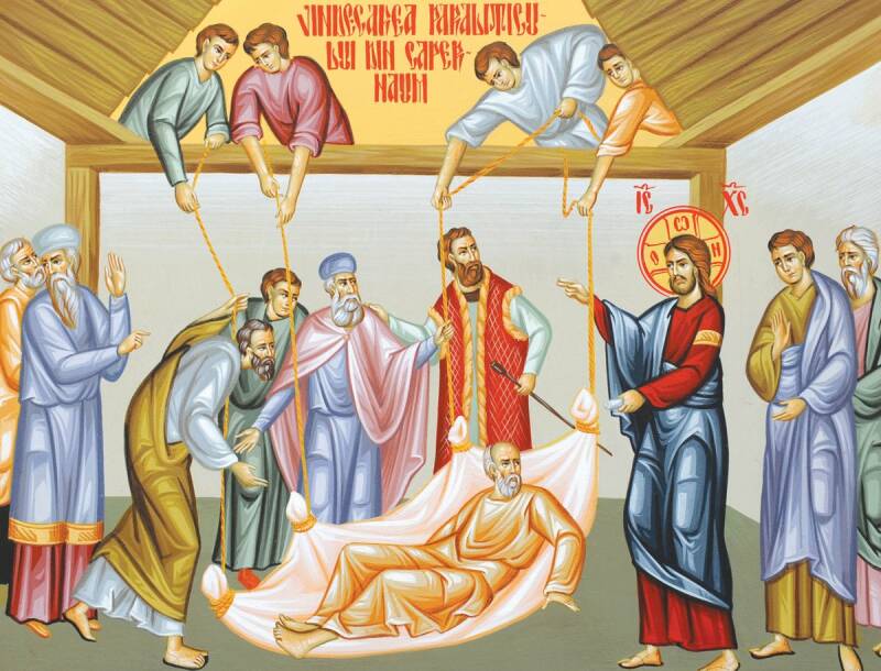 The paralytic being lowered down