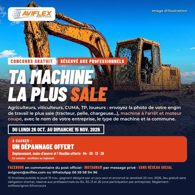 Concours Ta machine la plus sale AviFlex Avignon réservé aux professionnels