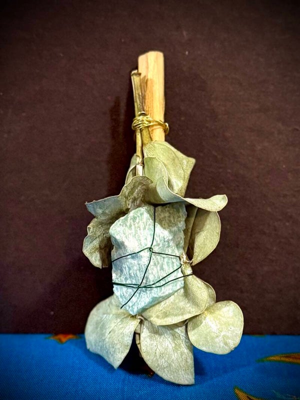 Palo Santo wrapped with Amozonite