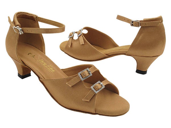 1620 Brown Satin 1.3 inch Heel