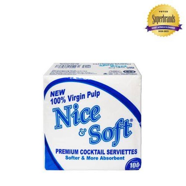 Nice & Soft White Cocktail Serviettes 100 Sheets