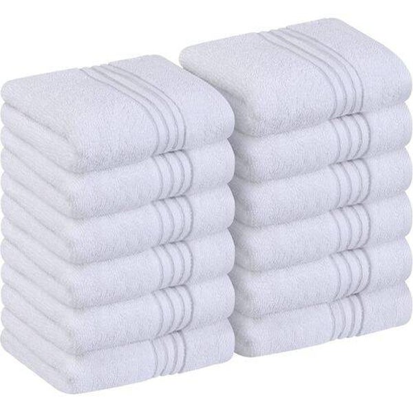 Highly Absorbent  White Premium Face Cotton Towels 30x30cm