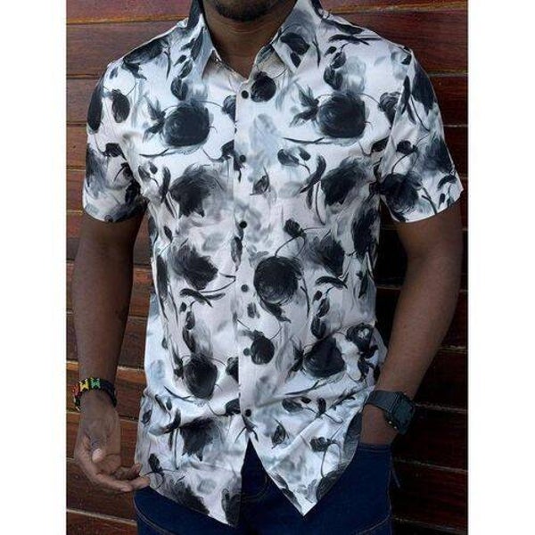Men Casual Button Down Short Sleeve Shirts Colours Medium/Large