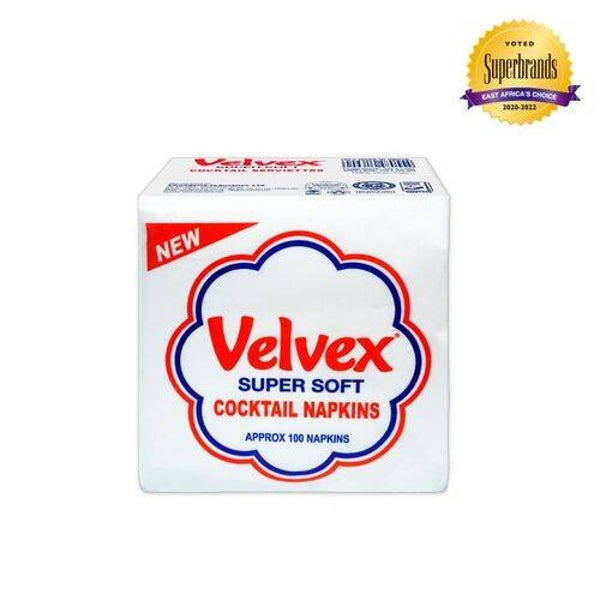 Velvex White Cocktail Serviettes 100 Sheets