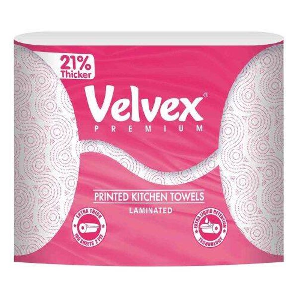 Velvex Premium Kitchen Towe Twin Pink