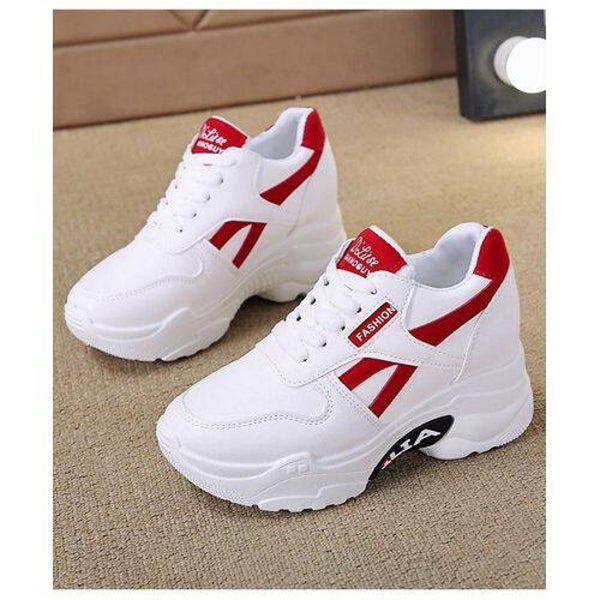 Ladies Alia Sneakers White&Red Comfortable Shoes