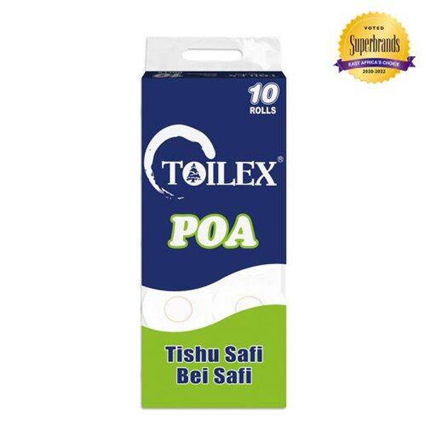 Toilex Poa Toilet Paper White 10 Pack Unwrapped