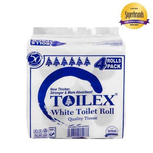 Toilex Toilet Paper White 4 Pack Unwrapped