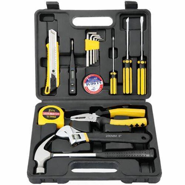 General Household Hand Kit With Plastic Toolbox Storage Case 16Pieces