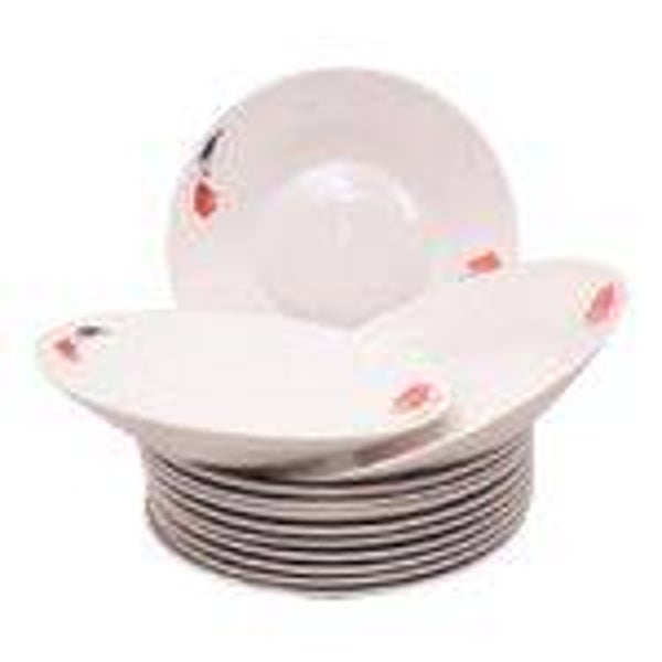 Classique Decorate Blue&Red White Porcelain Dinner Dish Plates 1Piece
