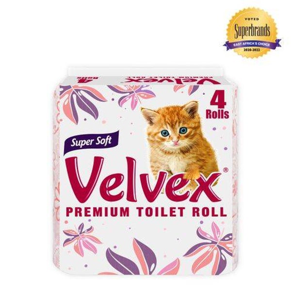 Velvex Toilet Paper Printed Pink 4s Unwrapped