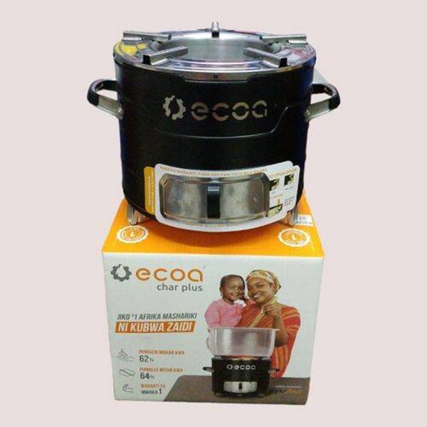 Ecoa Charcoal Jiko Portable And Grill Bundle Low-Smoke Cooker