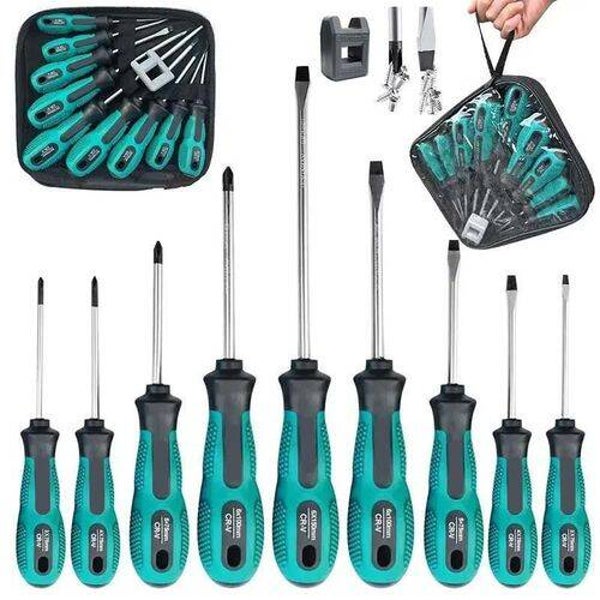 Mythco Magnetic Screwdriver Chrome Vanadium Steel Ergonomic HandleStorage Bag Included  9Pieces