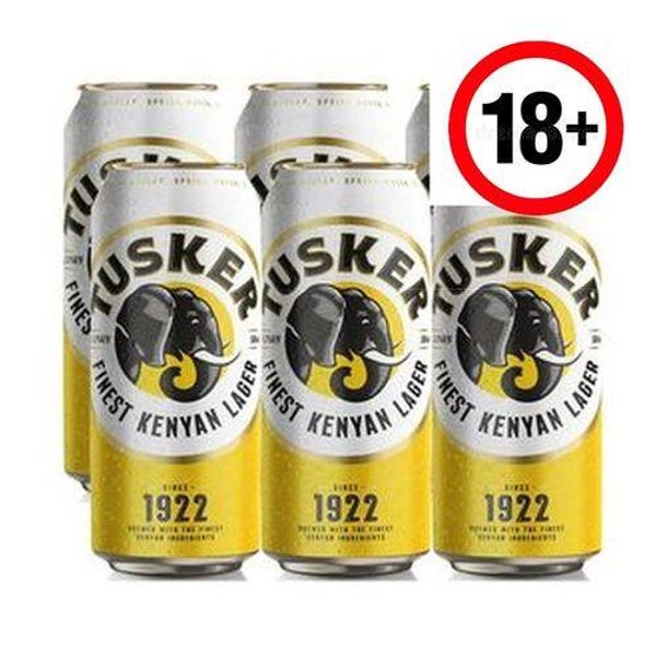 Tusker Lager Beer Can 500ml Pack Of 6