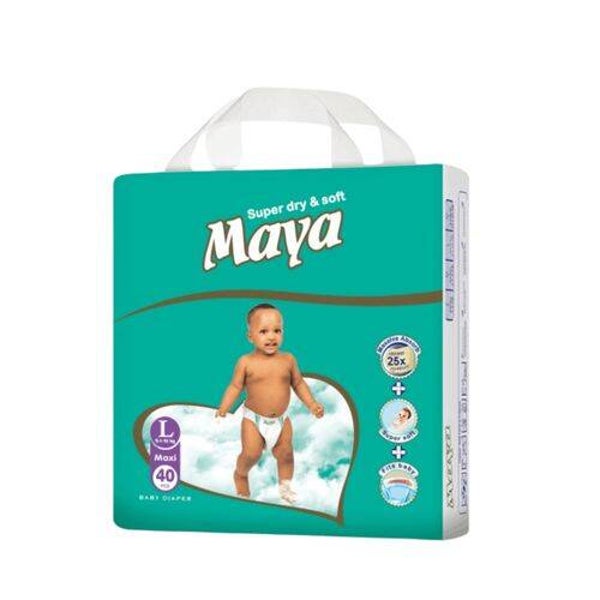 Maya Baby Diapers - Large - 40 Count