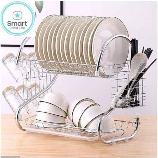 Nunix 2 Layer Stainless Steel Dishrack DR2S Drainage or Display for Kitchen Utensils