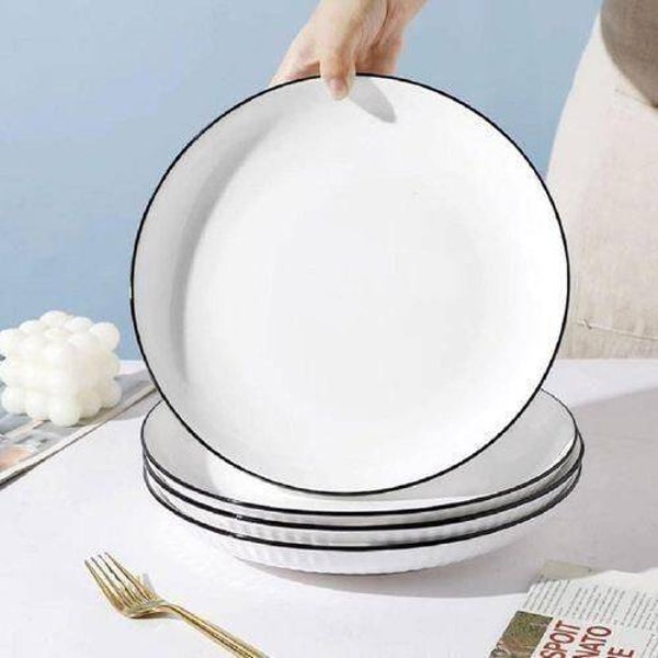 Japanese Round Melamine Ceramic Premium Dinner Plate  8-inches 1Piece