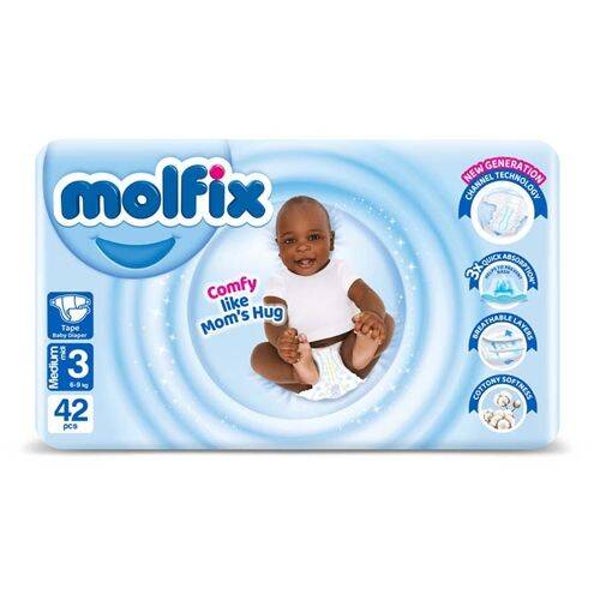 Molfix Baby Diaper (Medium) NO 3,- (6-9 Kg) - 42 pieces