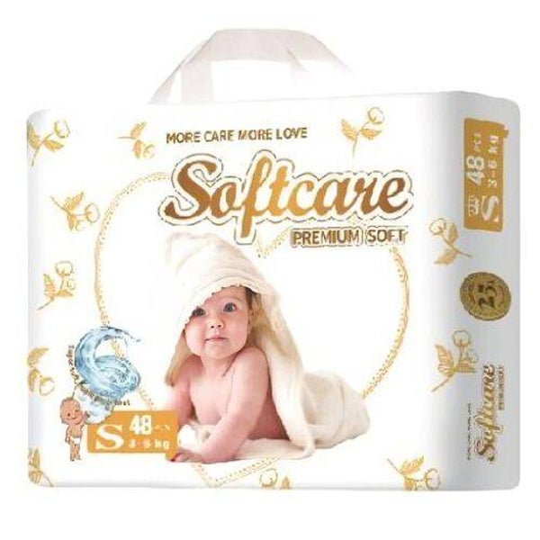 Softcare Premium Soft Diaper High Count, Size S, 48 Count