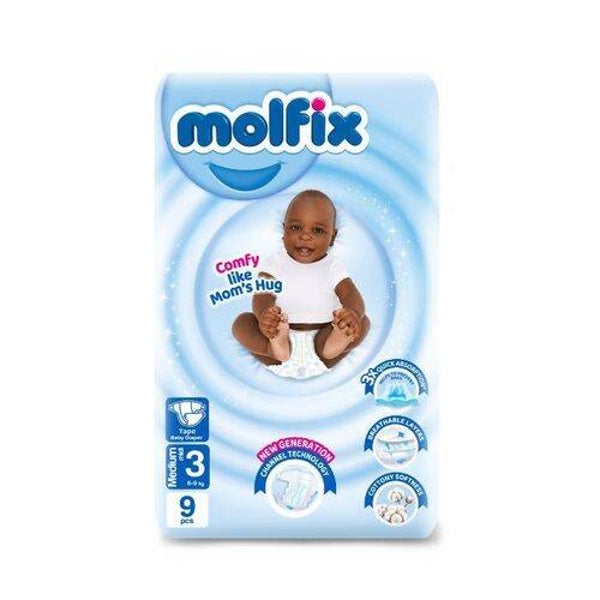 Molfix Baby Diaper Medium NO 3 (6-9 Kg) 9Pieces
