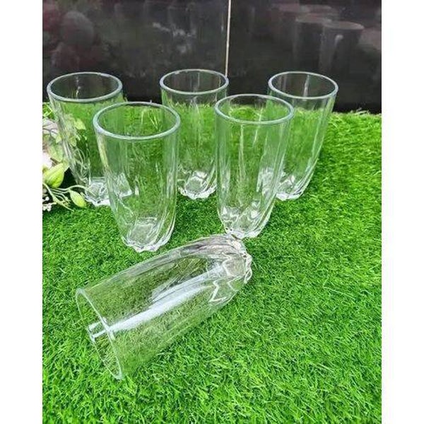 Sundabest Twisted Highball Clear Glass Elegant Set Of 6Pieces