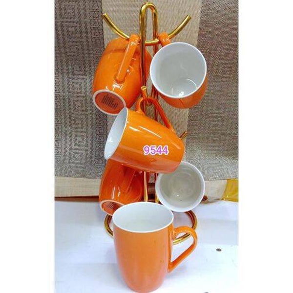 Sundabest Set Of 6Pieces Brown Stylish Ceramic Tea/Coffee Mug