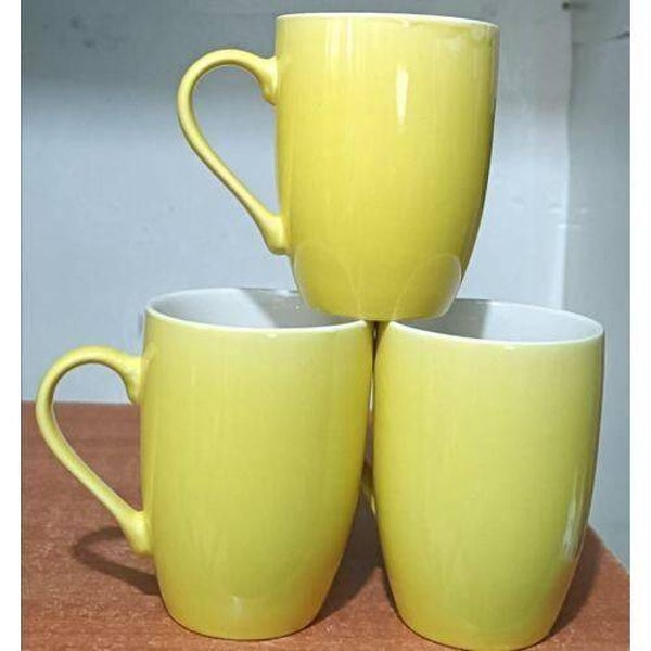 Sundabest Beautiful And Classy Ceramic Yellow Colour Mugs For Tea/Coffee Set 6Pieces