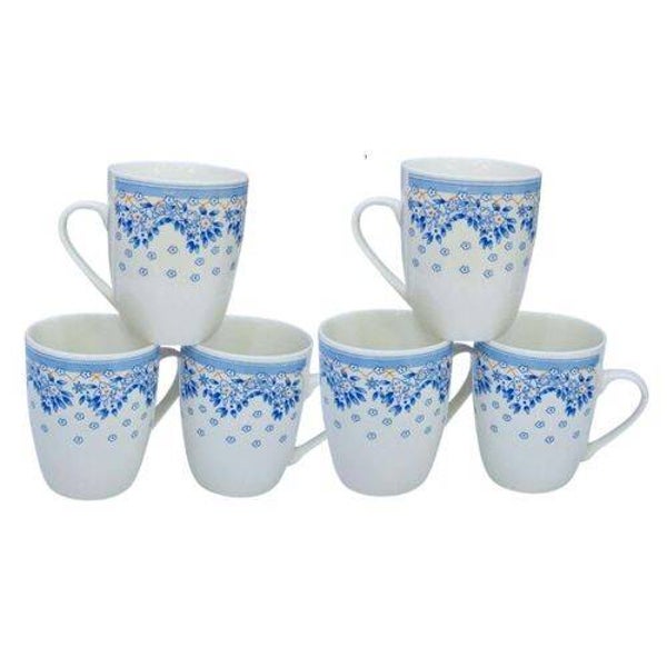 Ceramic Set Of 6Pieces Blue And White Coffee/Tea Mugs