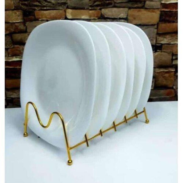 Sundabest Heavy Duty Ceramic White Square Dinner Plates 6Pcs Halv Dozen 11 Inch
