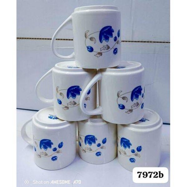 Elegant Ceramic Gold Rim Coffee And Tea Mugs 6-Piece