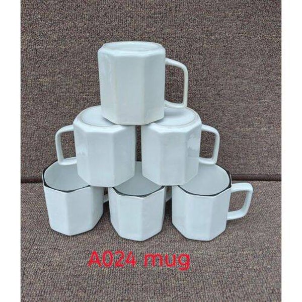 6-Piece Mug Set Stylish White Designed Serving High-Quality Material