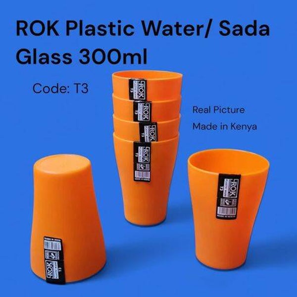 Rok Orange Reusable Plastic WaterCups 300ml+jug And tray