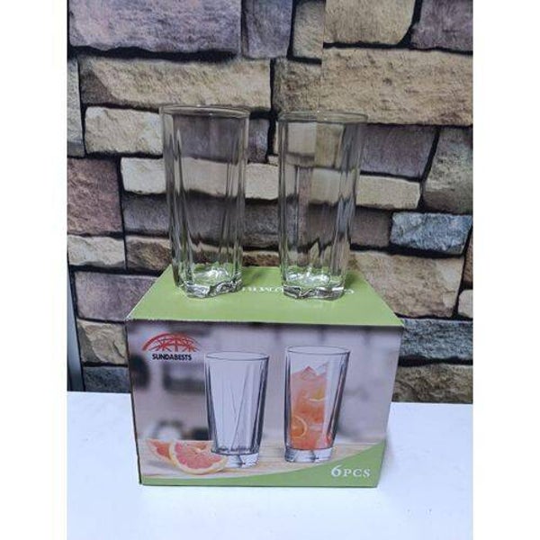 Sundabest 6Pieces Twisted Highball  Tumblers Water&Juice Glasses
