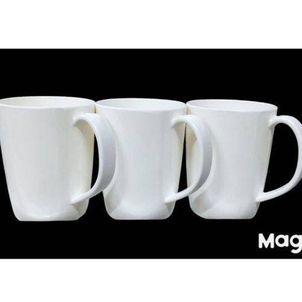 Melamine Clean Unbreakable White 6Pcs Mugs