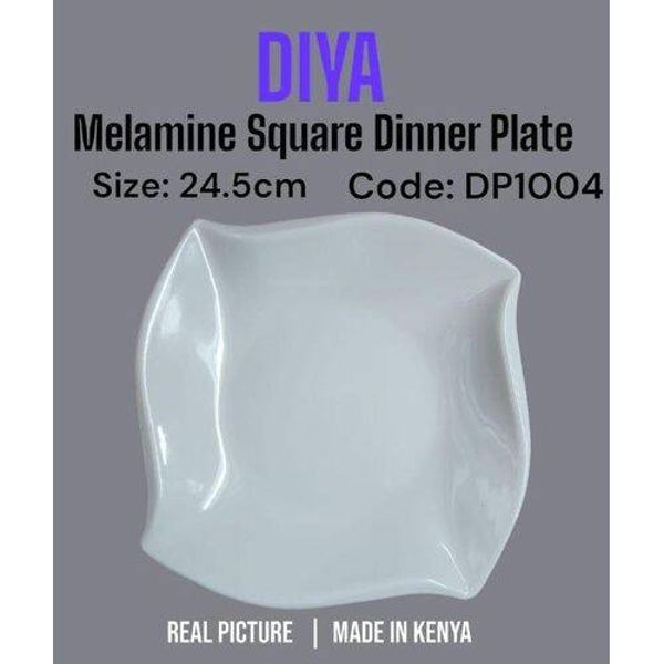 Durable Elegant & Break Resistant Melamine Square Dinner Plates Set 6Pcs