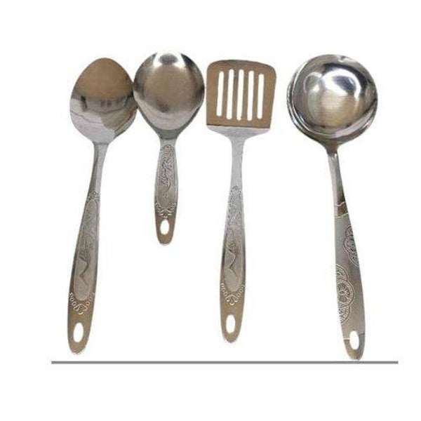 4Pcs Heavy Duty Stainless Steel Assorted Turner,Soup Ladle Long Serving Spoon&Short Serving Spoon