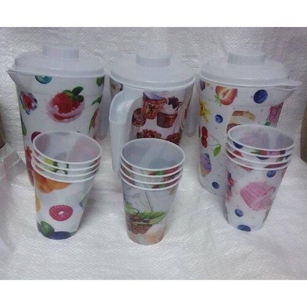Classic Plastic 1 Jug+ 4 Glasses
