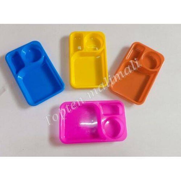 Partitioned 6Pcs Plastic Dinner Assorted Plates