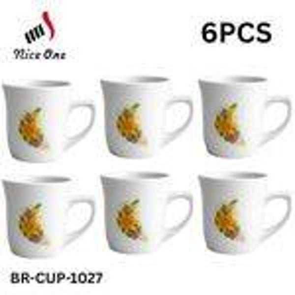 Nice One Ceramic Porcelain Tea/Coffee Mug 6Pcs 250ml