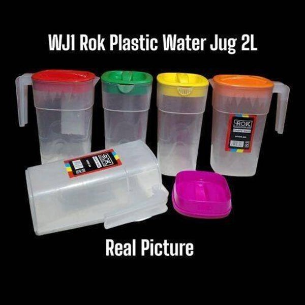 Rock Set 2Pcs Unbreakable Multi Color Plastic Water Jug 2Litres
