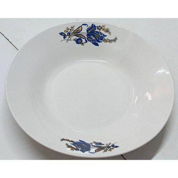 Ceramic 6pcs Dinner White Decorated Blue And Black Plates