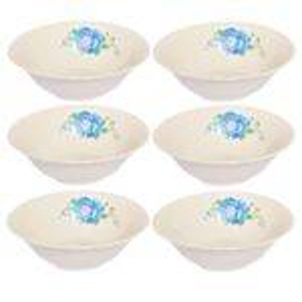 Floral 6Pcs White Blue Flower Deco Soup And Cereals Bowl