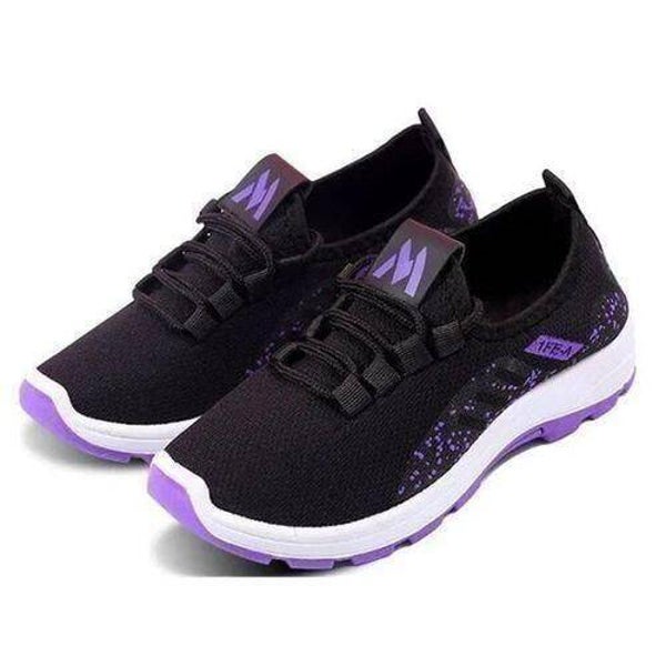Ladies Classic Gym Sports Black Blue Strippes Shoes