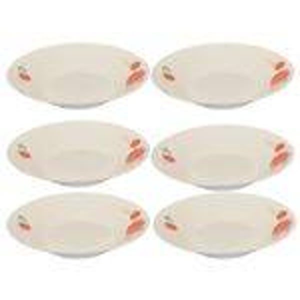 Flower  Ceramic Deep Soup Plate Set Of 6Pcs