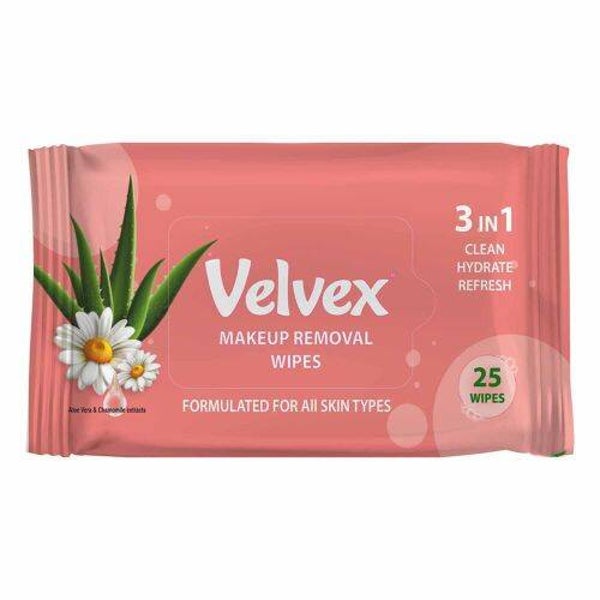 Velvex Makeup Removal Wipes 25s