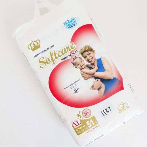 Softcare Premium Soft Diaper JB, Size XL, 52 Count