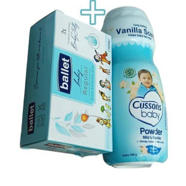 Cussons Mild&Gentle Baby Powder Vanilla Scent 100g+Ballet Bathing Soap 100g