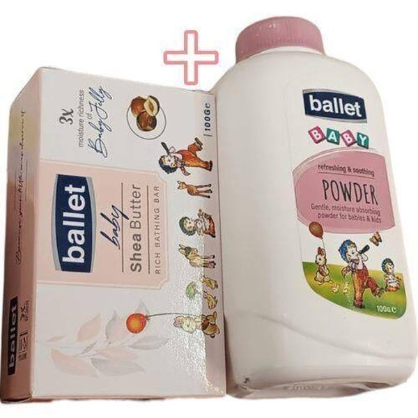 Ballet Shea Butter Baby Jelly Soap 100g+Refreshing Soothing Baby Powder 100g