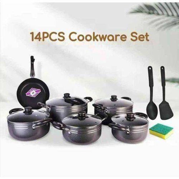 14Pcs Heavy Cookware Non-Stick Cooking Pot Set