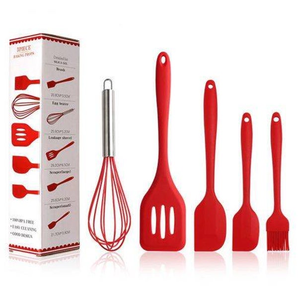 5Pcs Silicone Kitchen Utensils Set Non-Stick Bakeware